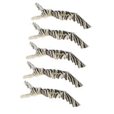 Maxbell 5pcs Hair Sectioning Clips Clamps Hairdressing Salon Grip Zebra Design