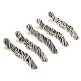 Maxbell 5pcs Hair Sectioning Clips Clamps Hairdressing Salon Grip Zebra Design