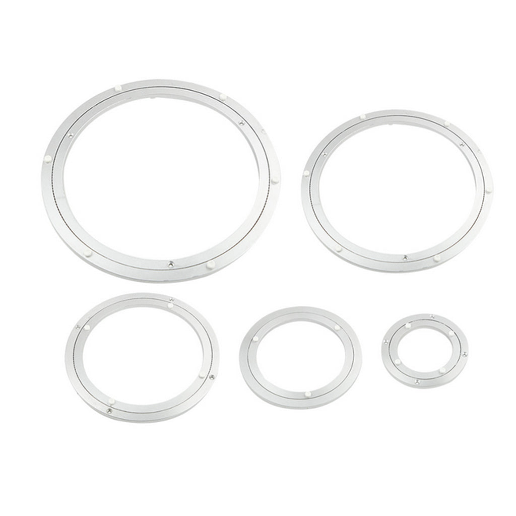 Maxbell Aluminum Alloy Round Rotating Turntable Bearing Table Silver White 16 inch
