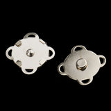 Maxbell 10 Sets Sew In Magnetic Bag Clasps for Craft Clothing Bag DIY 14mm White