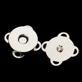 Maxbell 10 Sets Sew In Magnetic Bag Clasps for Craft Clothing Bag DIY 14mm White