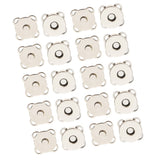 Maxbell 10 Sets Sew In Magnetic Bag Clasps for Craft Clothing Bag DIY 14mm White