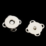 Maxbell 10 Sets Sew In Magnetic Bag Clasps for Craft Clothing Bag DIY 14mm White