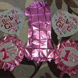 Maxbell 5/set Cute Foil Balloons Baby First 1st Birthday Party Decoration Girl Pink