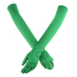 Maxbell 1 Pair Satin Long Gloves Wedding Bridal Evening Party Costume Green