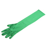 Maxbell 1 Pair Satin Long Gloves Wedding Bridal Evening Party Costume Green