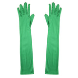 Maxbell 1 Pair Satin Long Gloves Wedding Bridal Evening Party Costume Green