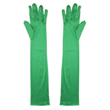 Maxbell 1 Pair Satin Long Gloves Wedding Bridal Evening Party Costume Green