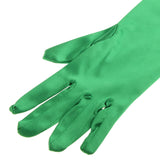 Maxbell 1 Pair Satin Long Gloves Wedding Bridal Evening Party Costume Green