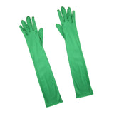 Maxbell 1 Pair Satin Long Gloves Wedding Bridal Evening Party Costume Green