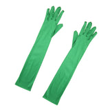 Maxbell 1 Pair Satin Long Gloves Wedding Bridal Evening Party Costume Green