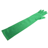 Maxbell 1 Pair Satin Long Gloves Wedding Bridal Evening Party Costume Green