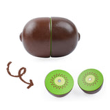 Maxbell Wooden Magnetic Connected Kiwi Fruit Kids Kitchen Cutting Food Pretend Toys