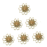 Maxbell 6 pcs Fashion 3D Large Filigree Flower Home Mirror Wall Art Decor Decals