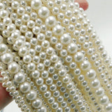 Maxbell 4mm White Pearl Beads Loose Spacer DIY Jewelry Making Bracelet Necklace