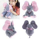 Maxbell Electric elephant ears will hide peekaboo plush toys GREY Pink