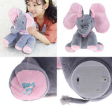 Maxbell Electric elephant ears will hide peekaboo plush toys GREY Pink