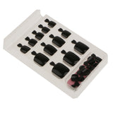 Maxbell 24pcs Pure Toe Nails Full Cover Pedicure False Nail Art Tips with File Black