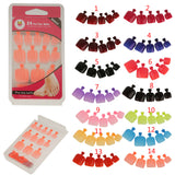 Maxbell 24pcs Pure Toe Nails Full Cover Pedicure False Nail Art Tips with File Black