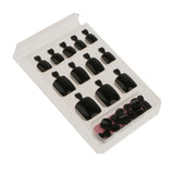 Maxbell 24pcs Pure Toe Nails Full Cover Pedicure False Nail Art Tips with File Black