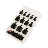 Maxbell 24pcs Pure Toe Nails Full Cover Pedicure False Nail Art Tips with File Black