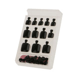 Maxbell 24pcs Pure Toe Nails Full Cover Pedicure False Nail Art Tips with File Black