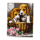 Maxbell Frameless DIY Painting By Numbers Canvas Painting Art Picture Puppy Dogs