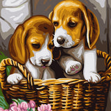 Maxbell Frameless DIY Painting By Numbers Canvas Painting Art Picture Puppy Dogs