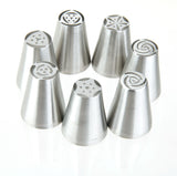 Maxbell 7 Pieces Russian Tulip Icing Piping Nozzles Cake Decoration Tips Home Tools