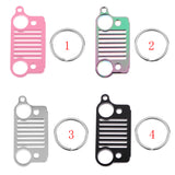 Maxbell Stainless Steel Key Chain Grill for Jeep Key Ring CJ JK TJ YJ XJ-Multicolor