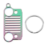 Maxbell Stainless Steel Key Chain Grill for Jeep Key Ring CJ JK TJ YJ XJ-Multicolor
