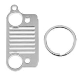 Maxbell Stainless Steel Key Chain Grill for Jeep Key Ring CJ JK TJ YJ XJ-Silver