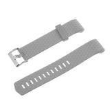 Maxbell 3D Silicone Gel Wrist Band Strap +Buckle For Fitbit Charge 2 Bracelet Grey