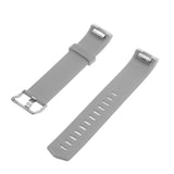 Maxbell 3D Silicone Gel Wrist Band Strap +Buckle For Fitbit Charge 2 Bracelet Grey