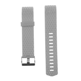 Maxbell 3D Silicone Gel Wrist Band Strap +Buckle For Fitbit Charge 2 Bracelet Grey