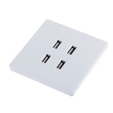 Maxbell White 3.1A 4 USB Ports Wall Socket Charger Electrical Panel Power Outlet