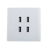 Maxbell White 3.1A 4 USB Ports Wall Socket Charger Electrical Panel Power Outlet