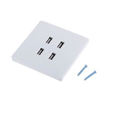 Maxbell White 3.1A 4 USB Ports Wall Socket Charger Electrical Panel Power Outlet