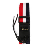 Maxbell Adjustable Lightweight Ukulele Strap Black White Red Stripe