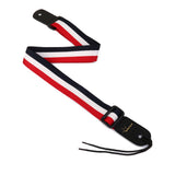 Maxbell Adjustable Lightweight Ukulele Strap Black White Red Stripe