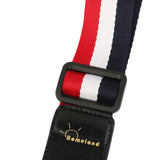 Maxbell Adjustable Lightweight Ukulele Strap Black White Red Stripe