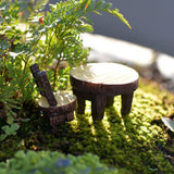 Maxbell 5 Sets of Miniature Resin Chair Table Micro Landscape Bonsai Dollhouse Decor