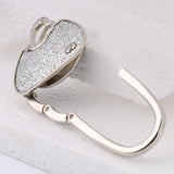 Maxbell Rabbit Ear Foldable Purse Bag Rhinestone Hanger Handbag Hook Holder Silver