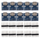 Maxbell 10pcs Female MICRO USB to DIP 5-Pin Pinboard 2.54mm micro USB type