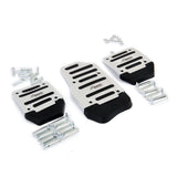 Maxbell 3pcs Non-Slip Racing Sport Manual Car  Truck Pedals Pad Cover Set Silver