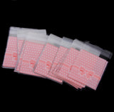 Maxbell 100pcs Clear Cookie Biscuits Snack Candy Gift Packaging Bag Bowknot Pink