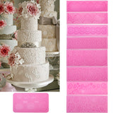 Maxbell 1 x Silicone Fondant Cake Lace Sugar Craft Mat Cake Texture Molds Pink