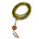 Maxbell Tibetan Sandalwood 216pcs Beads Buddha Mala Buddhist Bracelet Necklace Green