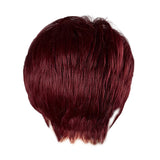 Maxbell Women's Natural Human Hair Wigs/9.8'' Short Straight Layered Wigs Wine Red With Cap (Include Steel Comb & Hairpin)