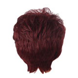 Maxbell Lady Short Wine Red Wig Human Hair Heat Safe, Fluffy Afro Curly Spiral Hairpieces 10 inch